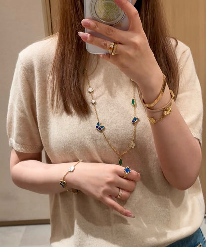 [Aura Jewels]LUCKY SPRING BUTTERFLY 15 FLOWER NECKLACE