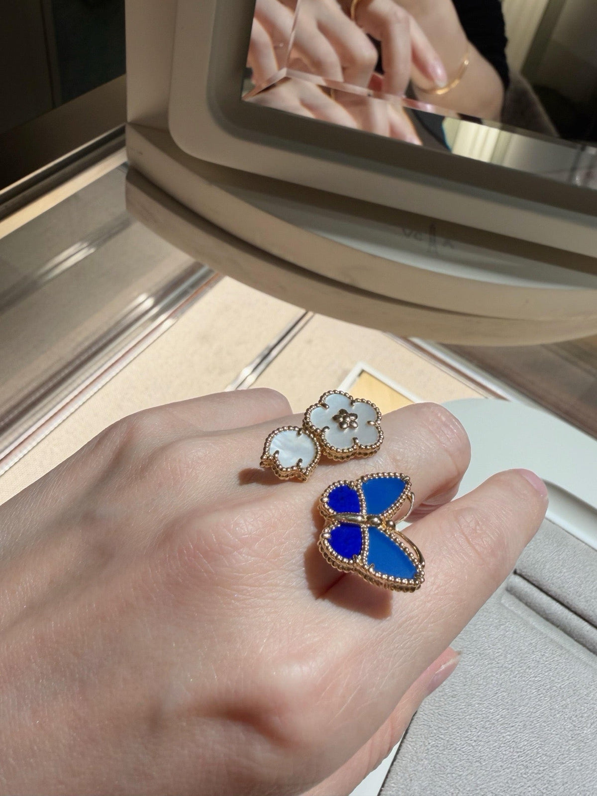 [Aura Jewels]LUCKY SPRING BUTTERFLY OPEN-FACE RINGS