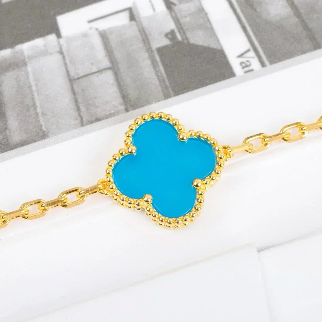 [Aura Jewels]New  CLOVER 5 MOTIF TURQUOISE BRACELET COLLECTION