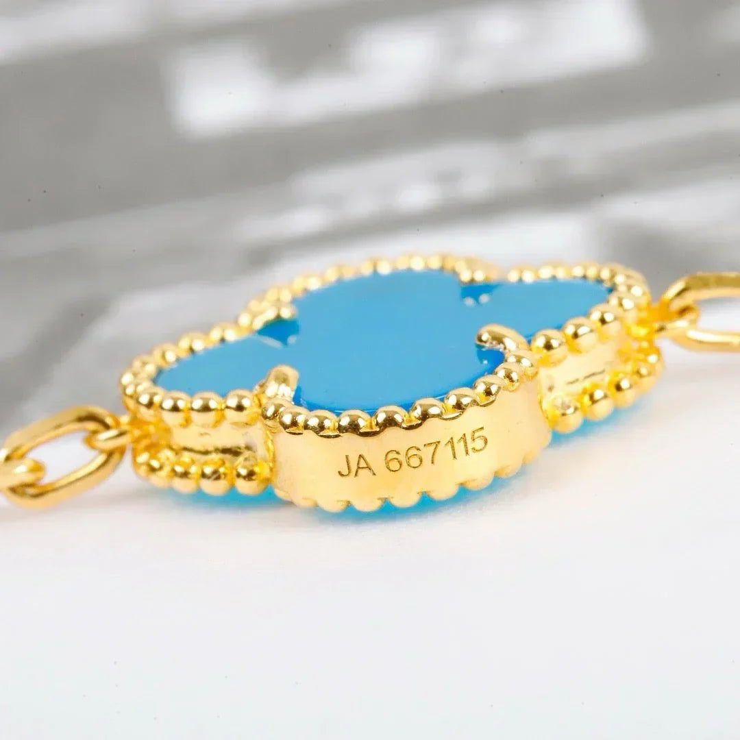 [Aura Jewels]New  CLOVER 5 MOTIF TURQUOISE BRACELET COLLECTION