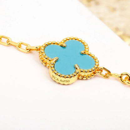 [Aura Jewels]New  CLOVER 5 MOTIF TURQUOISE BRACELET COLLECTION