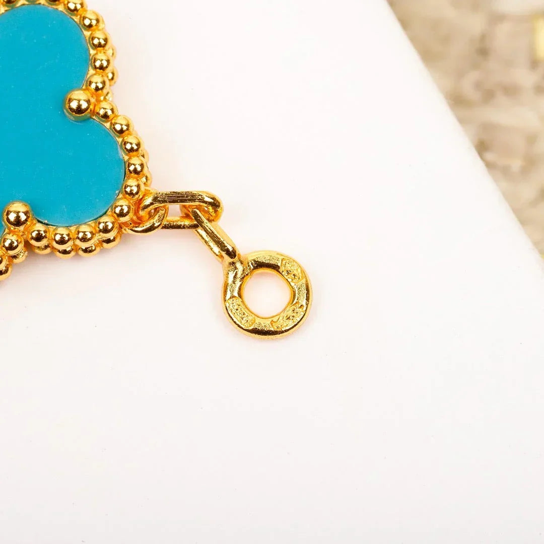 [Aura Jewels]New  CLOVER 5 MOTIF TURQUOISE BRACELET COLLECTION
