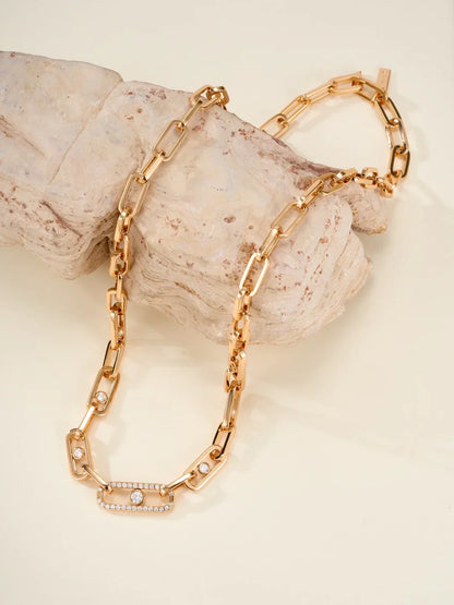 [Aura Jewels] MK NEW SLIDING DIAMOND NECKLACE