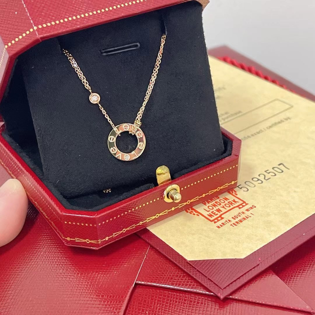 ¡®Aura Jewels¡¯LOVE NECKLACE 16MM 2 DIAMONDS