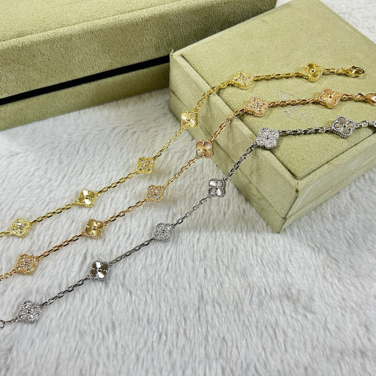 [¡®Aura Jewels¡¯]CLOVER 6 MOTIF DIAMOND LASER BRACELET