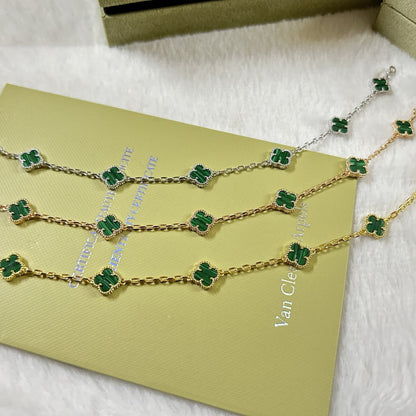 [¡®Aura Jewels¡¯]CLOVER 6 MOTIF MALACHITE BRACELET