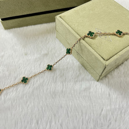 [¡®Aura Jewels¡¯]CLOVER 6 MOTIF MALACHITE BRACELET