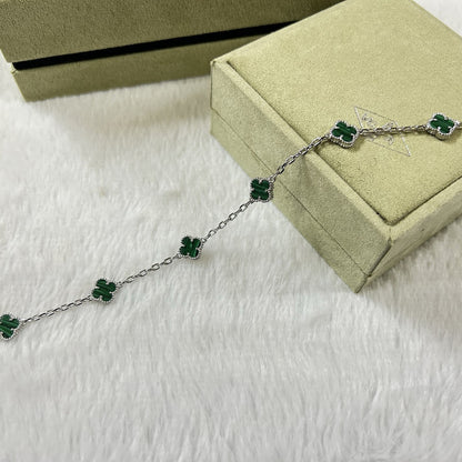 [¡®Aura Jewels¡¯]CLOVER 6 MOTIF MALACHITE BRACELET