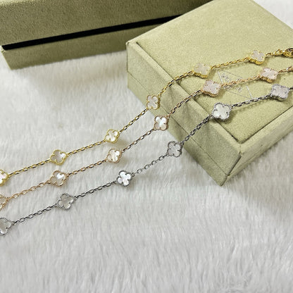 [¡®Aura Jewels¡¯]CLOVER 6 MOTIF WHITE MOP BRACELET