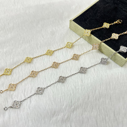 [Aura Jewels]New CLOVER 6 MOTIF DIAMOND BRACELET