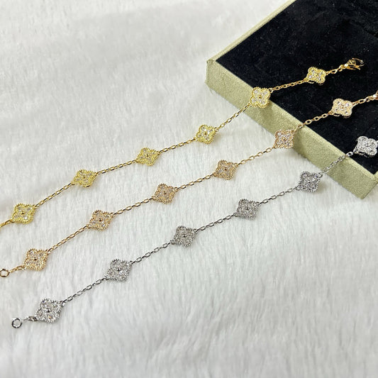 [Aura Jewels]New CLOVER 6 MOTIF DIAMOND BRACELET