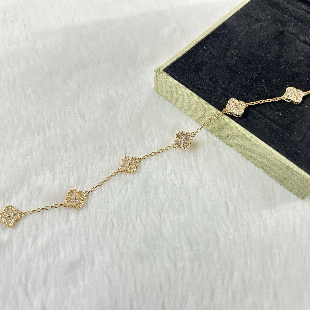 [Aura Jewels]New CLOVER 6 MOTIF DIAMOND BRACELET