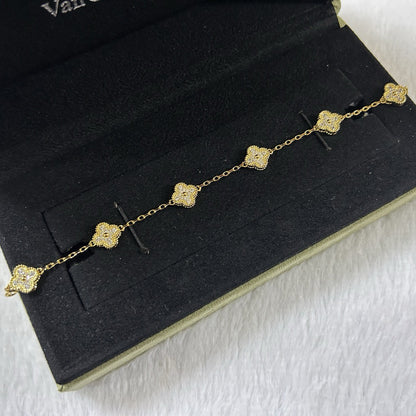 [Aura Jewels]New CLOVER 6 MOTIF DIAMOND BRACELET