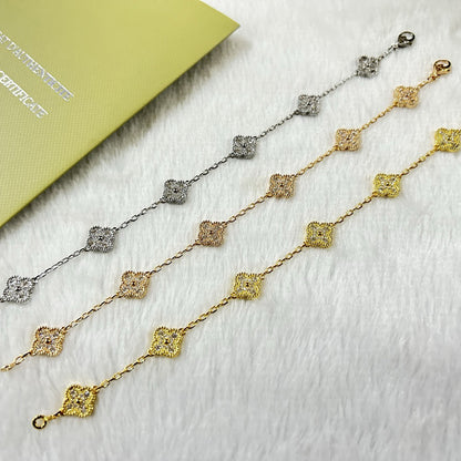 [Aura Jewels]New CLOVER 6 MOTIF DIAMOND BRACELET