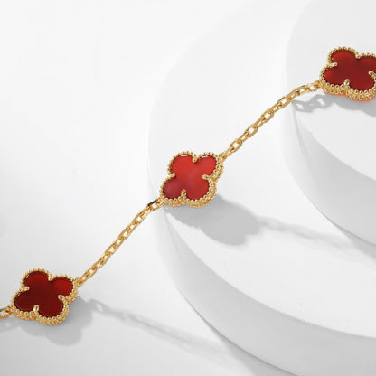 ¡®Aura Jewels¡¯CLOVER 10 MOTIFS CARNELIAN NECKLACE