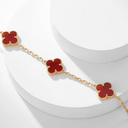 ¡®Aura Jewels¡¯CLOVER 10 MOTIFS CARNELIAN NECKLACE