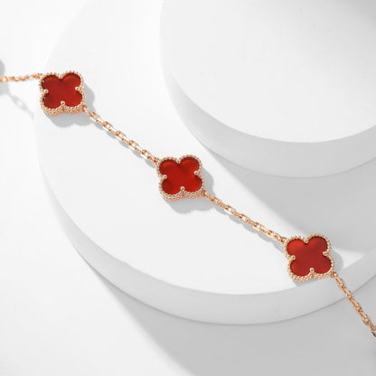 ¡®Aura Jewels¡¯CLOVER 10 MOTIFS CARNELIAN NECKLACE