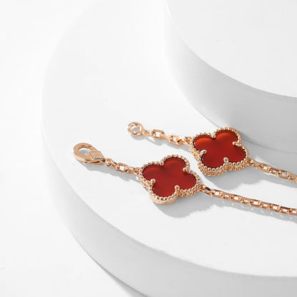 ¡®Aura Jewels¡¯CLOVER 10 MOTIFS CARNELIAN NECKLACE