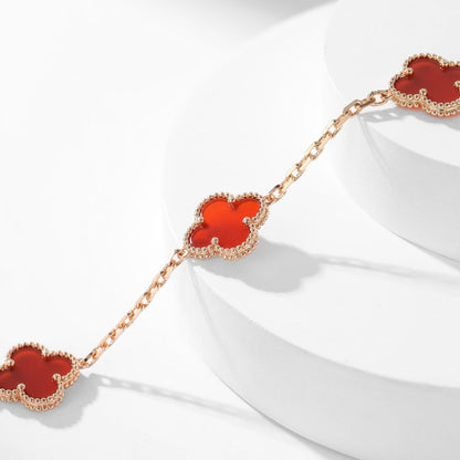 ¡®Aura Jewels¡¯CLOVER 10 MOTIFS CARNELIAN NECKLACE