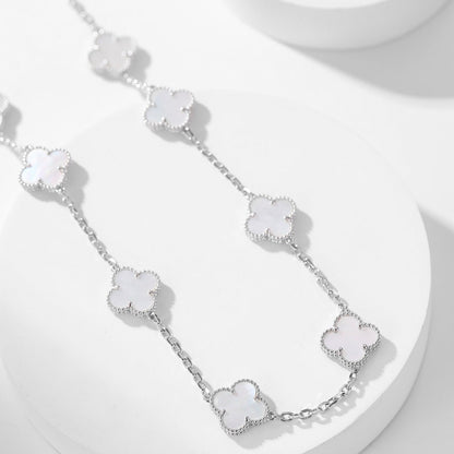 ¡®Aura Jewels¡¯CLOVER 10 MOTIFS WHITE MOTHER OF PEARL NECKLACE