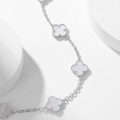 ¡®Aura Jewels¡¯CLOVER 10 MOTIFS WHITE MOTHER OF PEARL NECKLACE