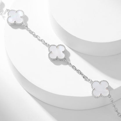 ¡®Aura Jewels¡¯CLOVER 10 MOTIFS WHITE MOTHER OF PEARL NECKLACE
