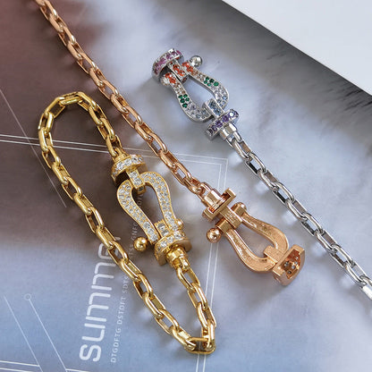 ¡®Aura Jewels¡¯FORCE LARGE HORSESHOE CLASP  METAL BRACELET