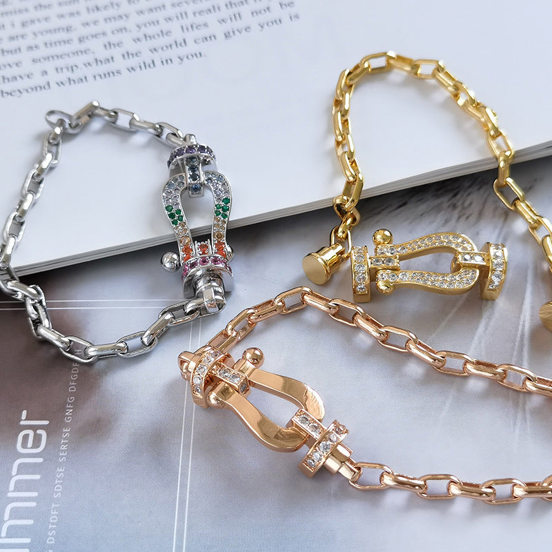 ¡®Aura Jewels¡¯FORCE LARGE HORSESHOE CLASP  METAL BRACELET