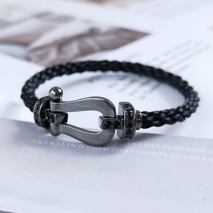 ¡®Aura Jewels¡¯FORCE LARGE SERIES HORSESHOE BLACK SAMURAI BRACELET