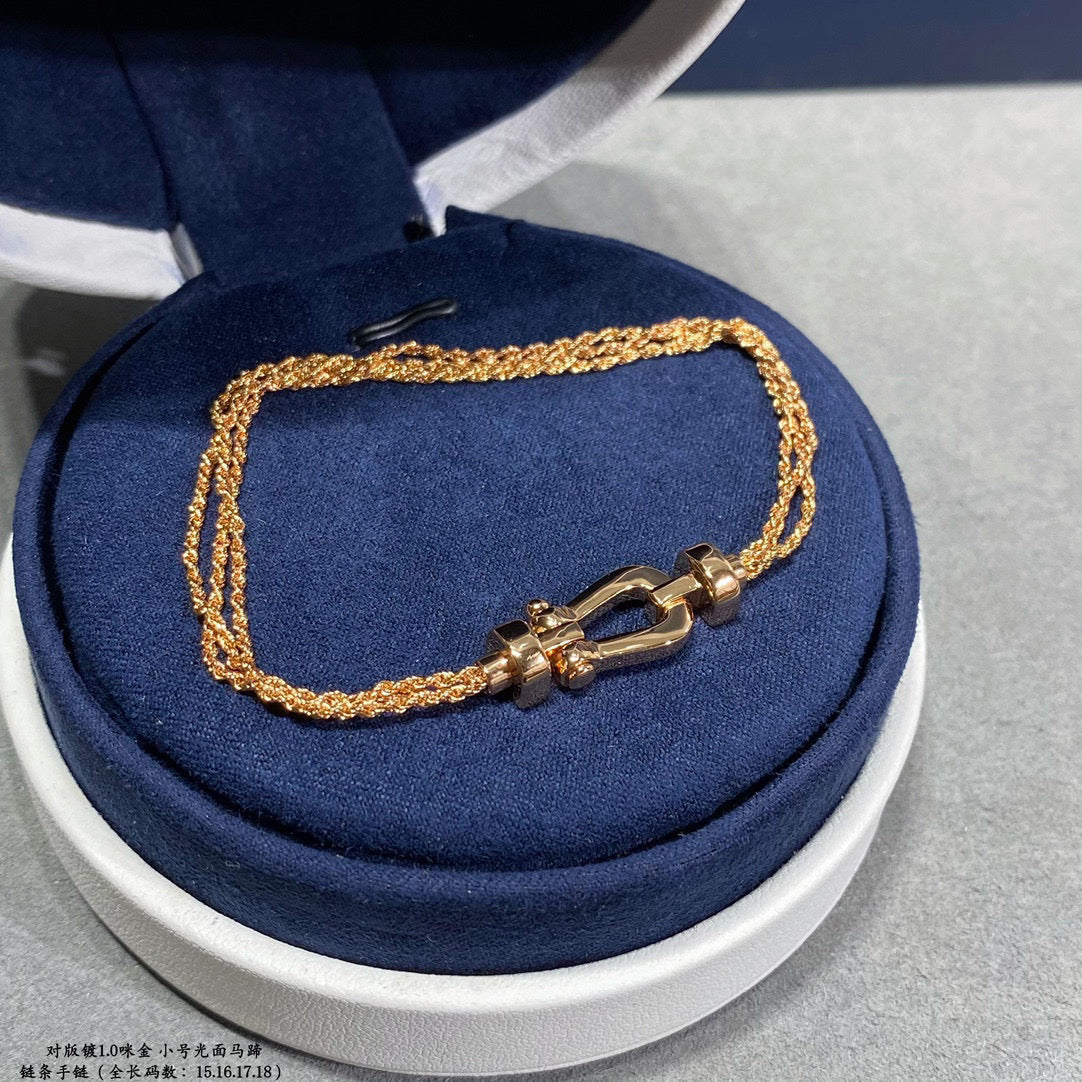 ¡®Aura Jewels¡¯FORCE SMALL HORSESHOE  DIAMOND CHAIN ROPE BRACELET