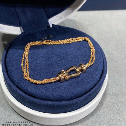 ¡®Aura Jewels¡¯FORCE SMALL HORSESHOE  DIAMOND CHAIN ROPE BRACELET