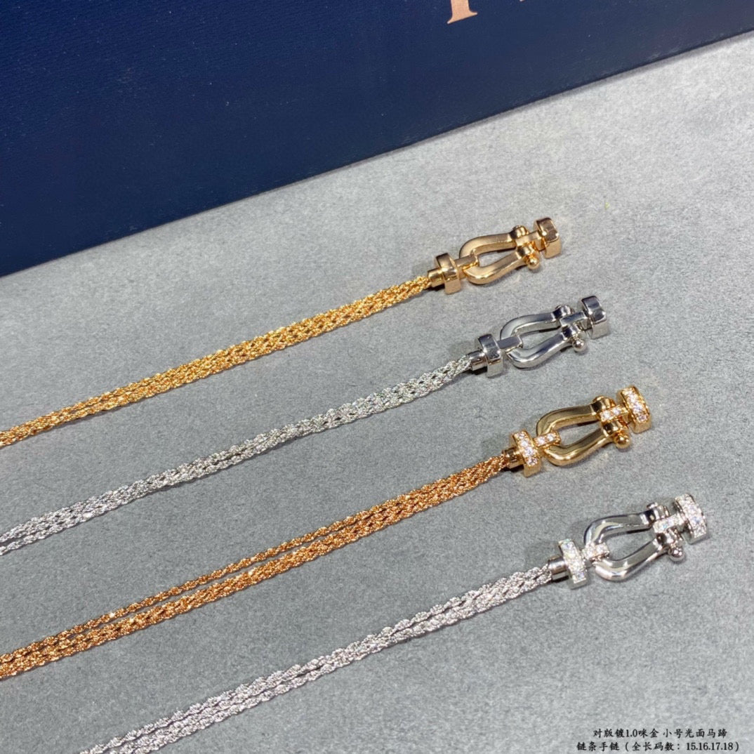 ¡®Aura Jewels¡¯FORCE SMALL HORSESHOE  DIAMOND CHAIN ROPE BRACELET