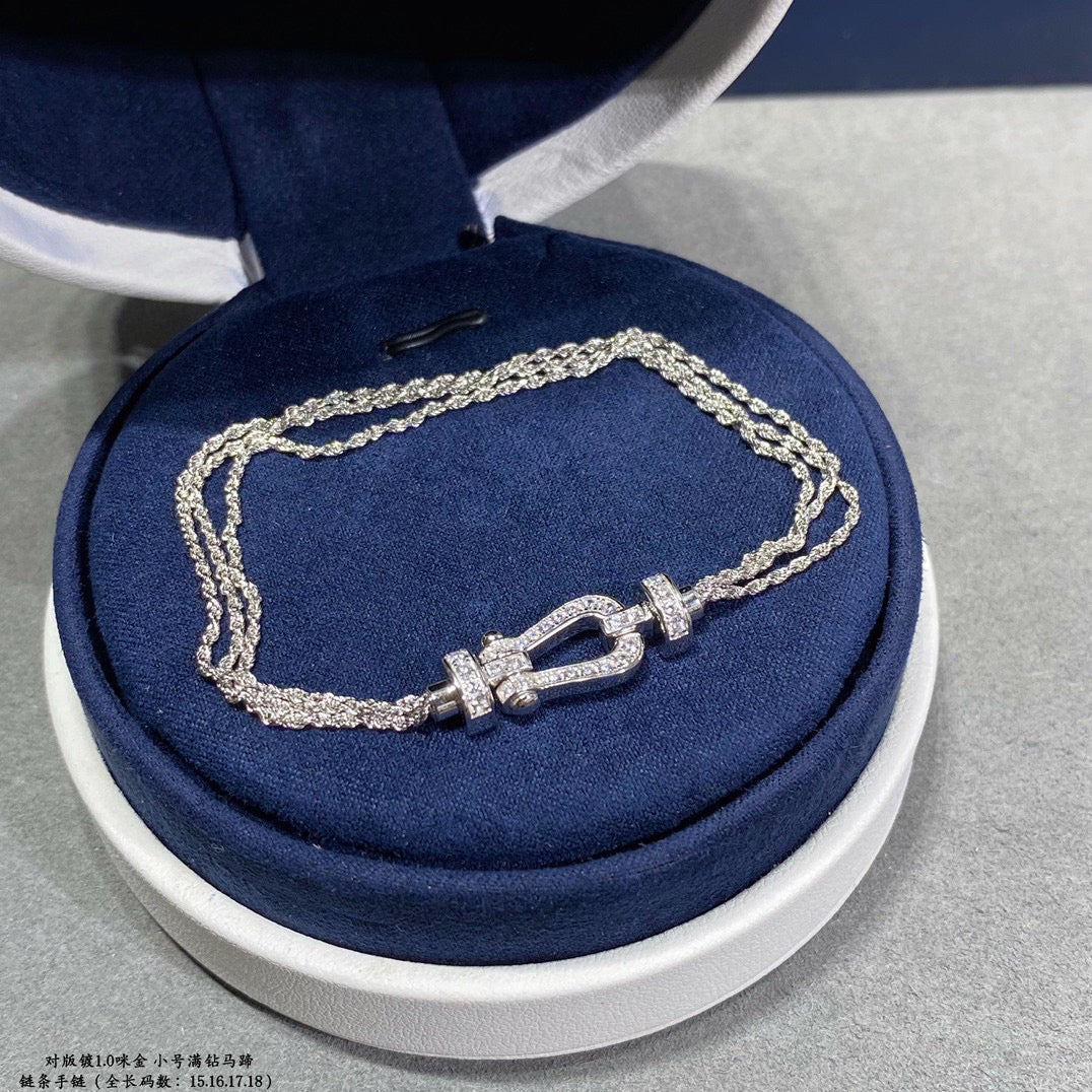 ¡®Aura Jewels¡¯FORCE SMALL HORSESHOE  DIAMOND CHAIN ROPE BRACELET