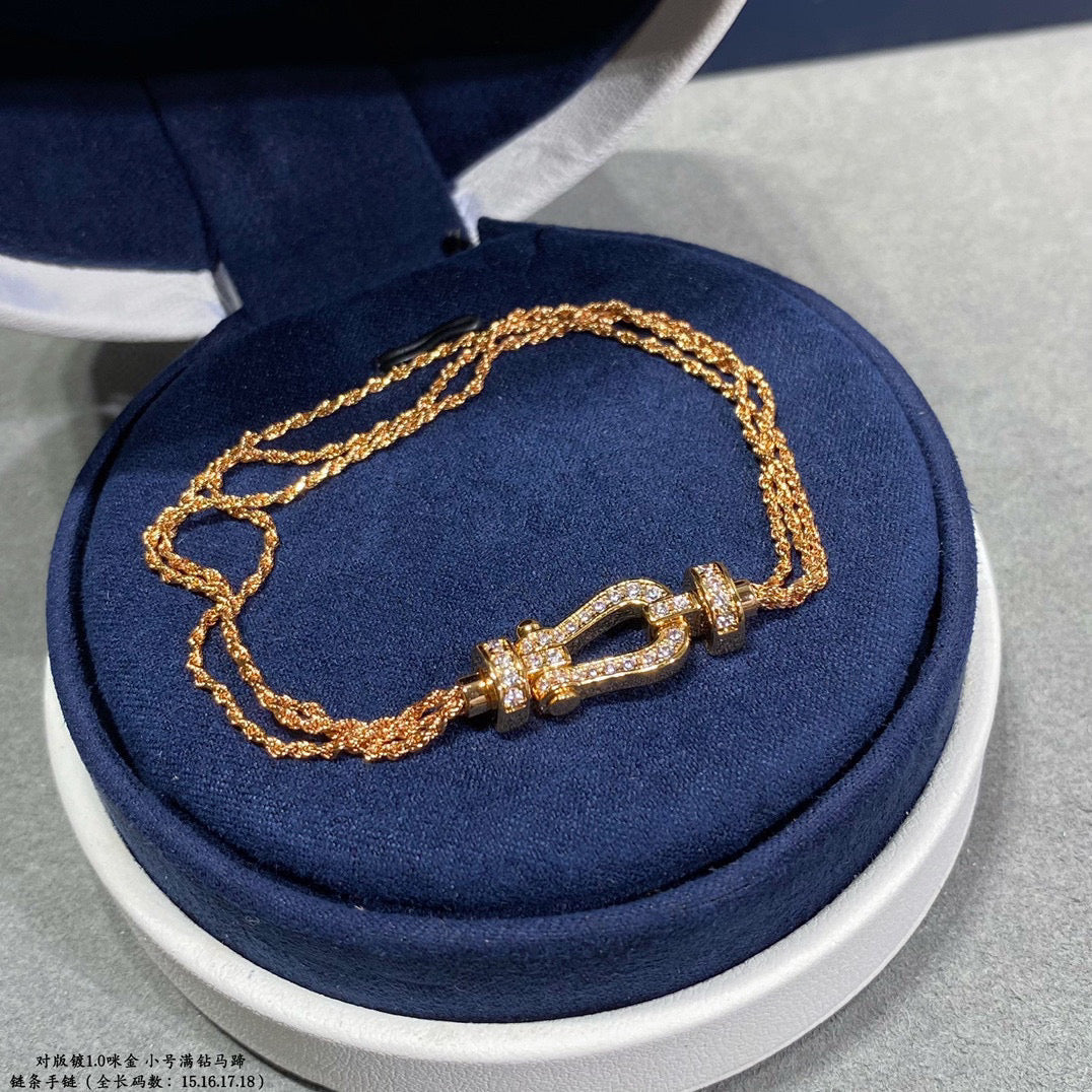 ¡®Aura Jewels¡¯FORCE SMALL HORSESHOE  DIAMOND CHAIN ROPE BRACELET