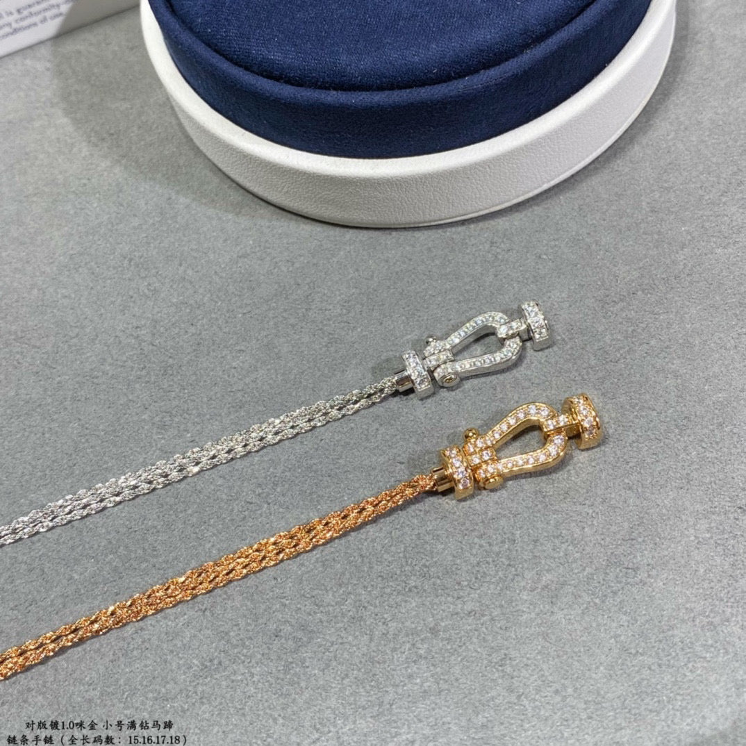 ¡®Aura Jewels¡¯FORCE SMALL HORSESHOE  DIAMOND CHAIN ROPE BRACELET