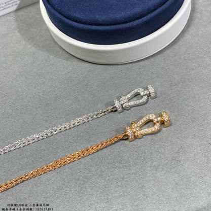 ¡®Aura Jewels¡¯FORCE SMALL HORSESHOE  DIAMOND CHAIN ROPE BRACELET