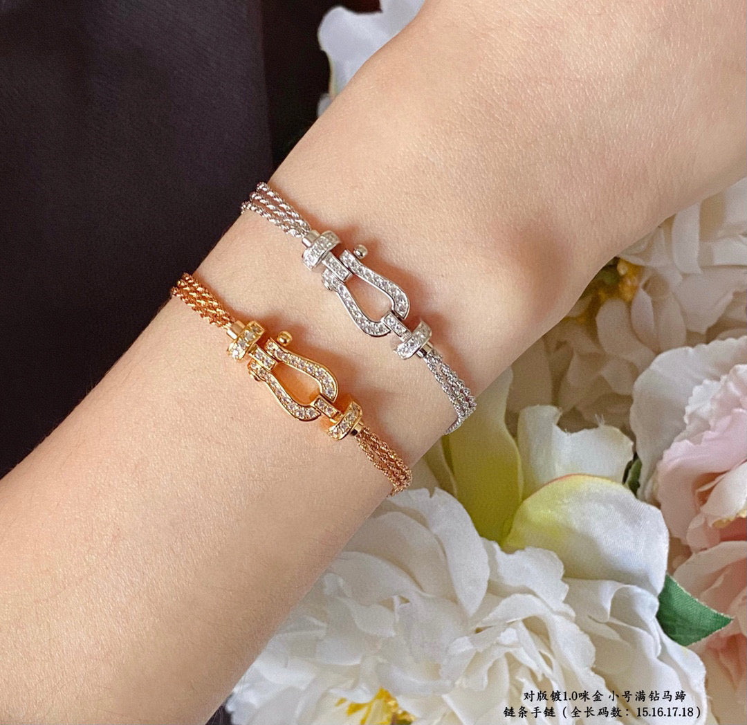 ¡®Aura Jewels¡¯FORCE SMALL HORSESHOE  DIAMOND CHAIN ROPE BRACELET