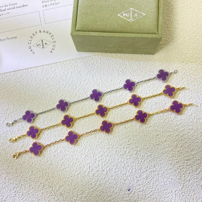 [Aura Jewels]New  CLOVER 5 MOTIF VIOLET BRACELET COLLECTION