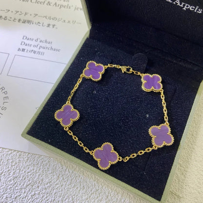 [Aura Jewels]New  CLOVER 5 MOTIF VIOLET BRACELET COLLECTION
