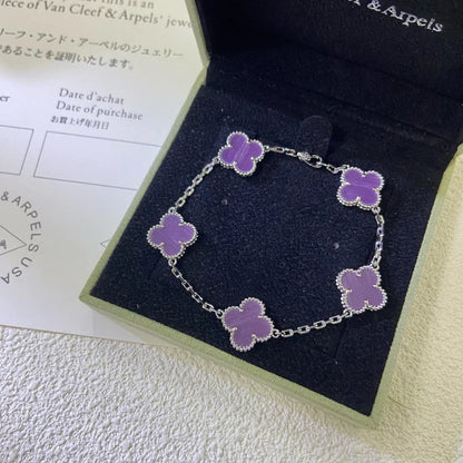 [Aura Jewels]New  CLOVER 5 MOTIF VIOLET BRACELET COLLECTION