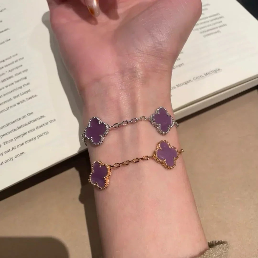 [Aura Jewels]New  CLOVER 5 MOTIF VIOLET BRACELET COLLECTION