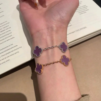 [Aura Jewels]New  CLOVER 5 MOTIF VIOLET BRACELET COLLECTION