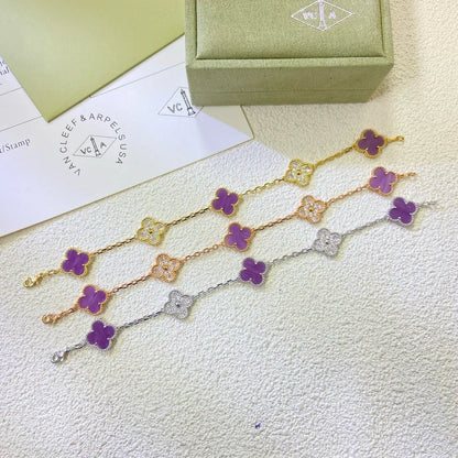 [Aura Jewels]New  CLOVER 5 MOTIF VIOLET BRACELET COLLECTION