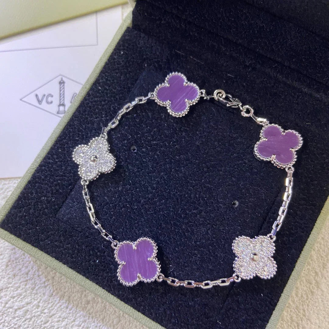 [Aura Jewels]New  CLOVER 5 MOTIF VIOLET BRACELET COLLECTION
