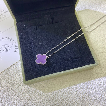 ¡®Aura Jewels¡¯CLOVER 15MM  PURPLE VIOLET NECKLACE