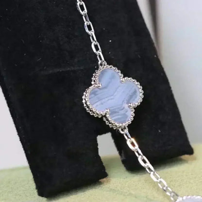 [Aura Jewels]New  CLOVER 5 MOTIF PURPLE CHALCEDONY BRACELET COLLECTION