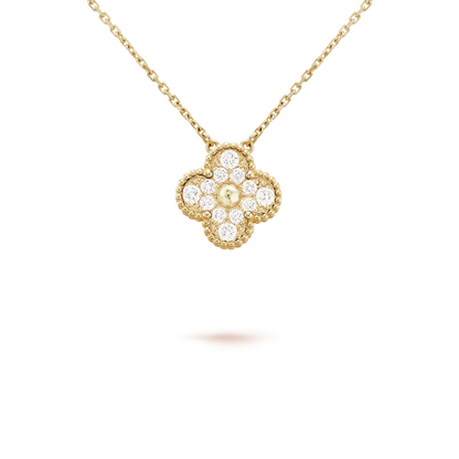 ¡®Aura Jewels¡¯CLOVER 15MM DIAMOND SINGLE FLOWER NECKLACE