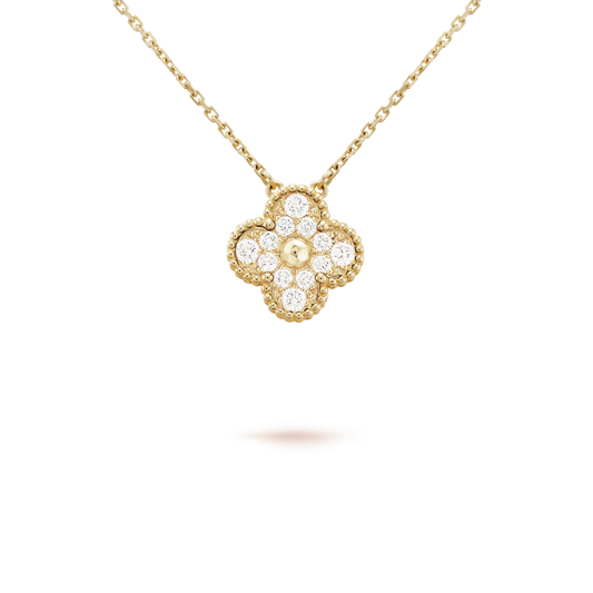 ¡®Aura Jewels¡¯CLOVER 15MM DIAMOND SINGLE FLOWER NECKLACE