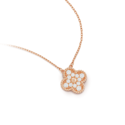 ¡®Aura Jewels¡¯CLOVER 15MM DIAMOND SINGLE FLOWER NECKLACE