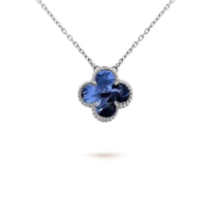 ¡®Aura Jewels¡¯CLOVER 15MM PIETERSITE NECKLACE SILVER